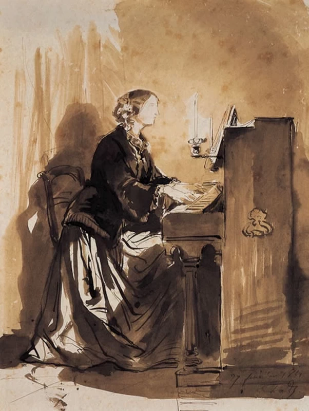 La contessa Potocka suona il pianoforte